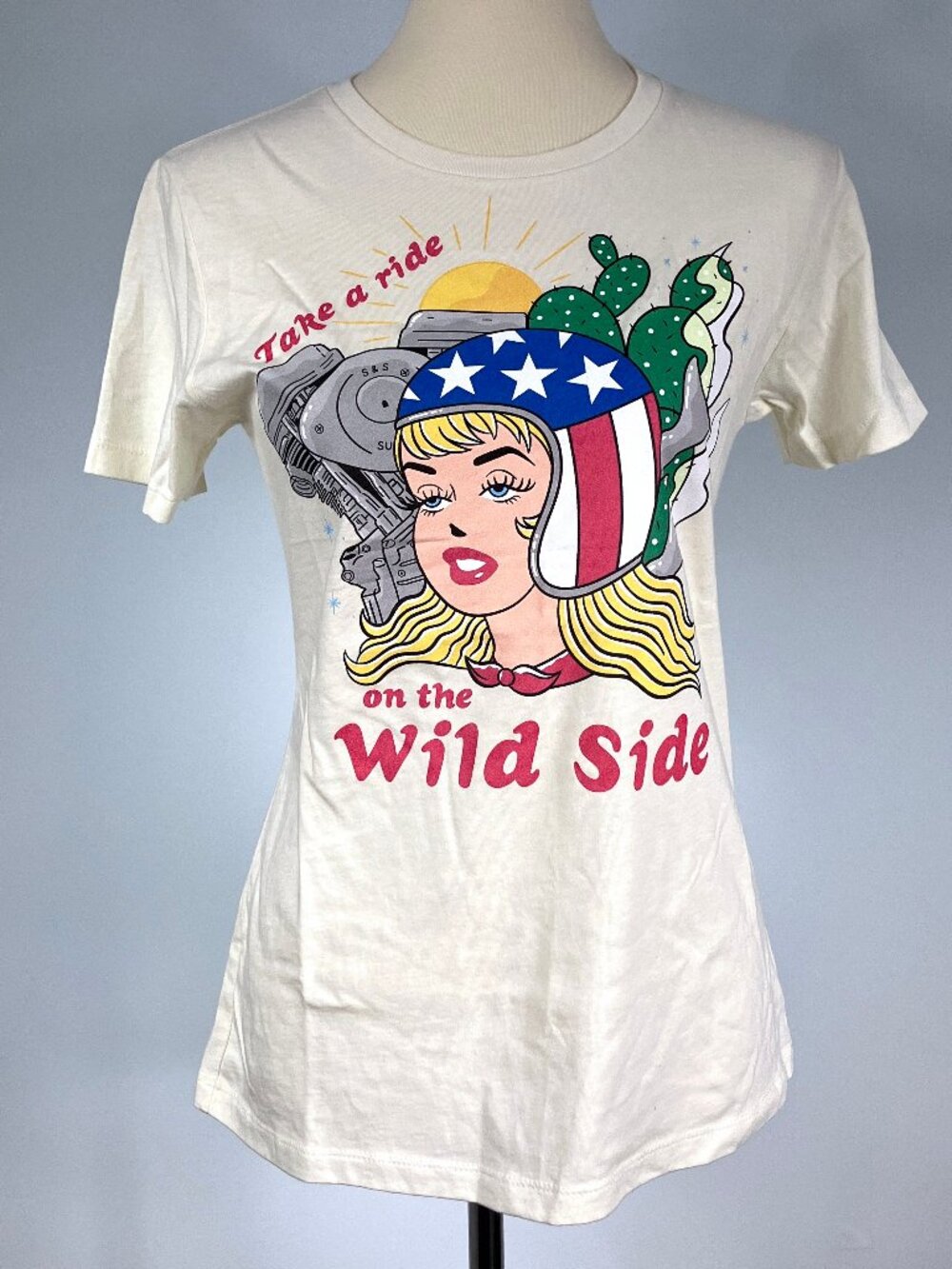 Bel Air Baby Wild Side Biker Graphic Short Sleeve Tee T Shirt Large Medium